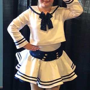 Leotard sailor outfit with tutu skirt